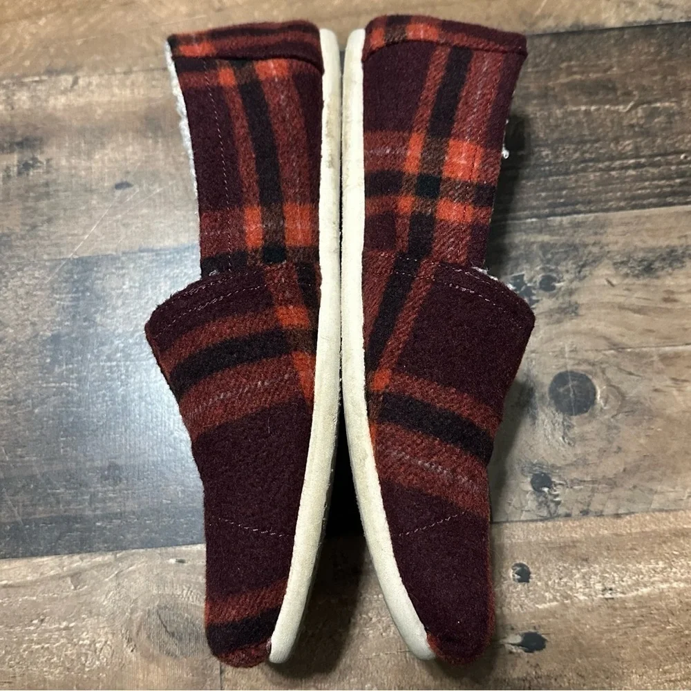 Toms Redondo Plaid Slip On Flats
